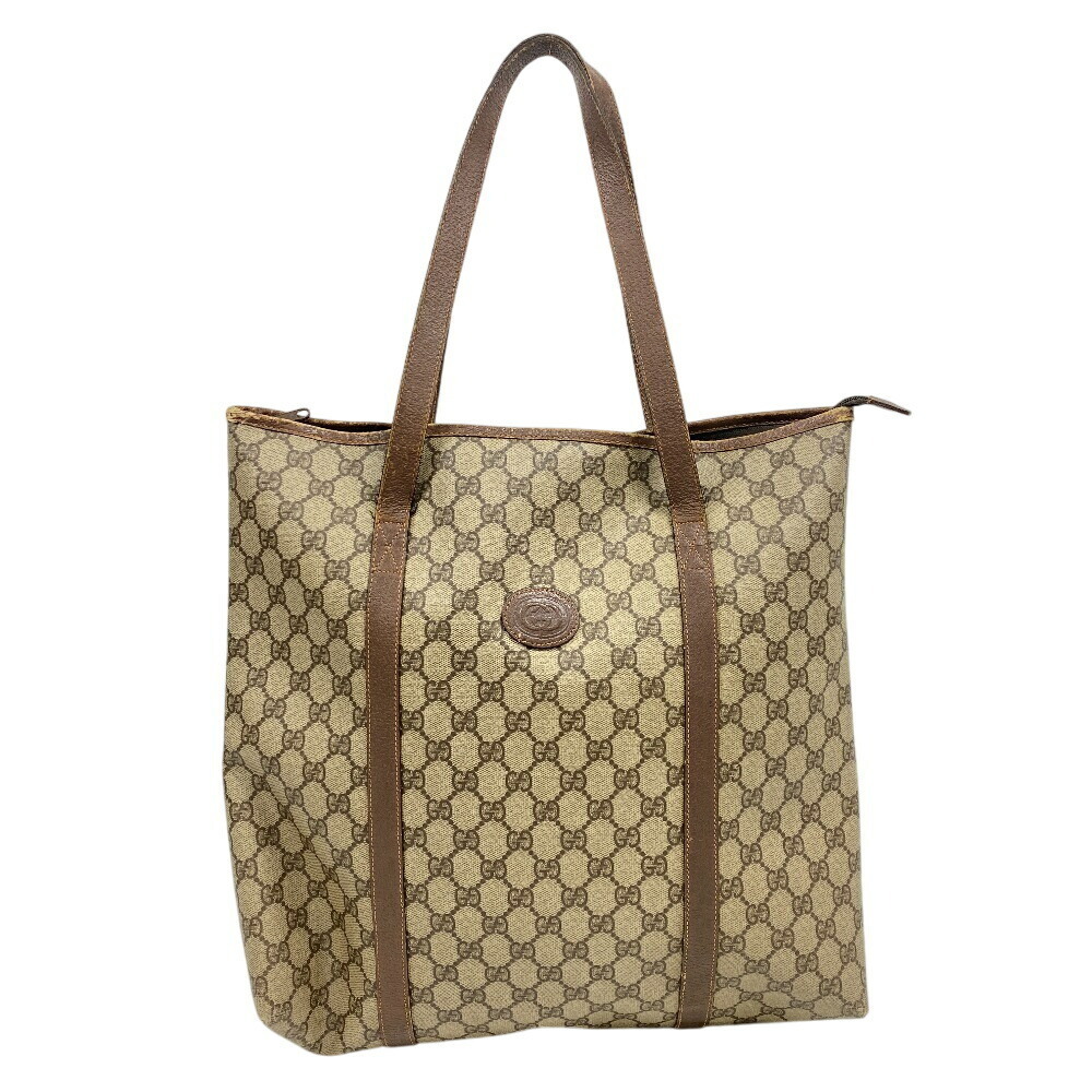 GUCCI GG Supreme Tote Bag Handbag Shoulder Laptop Brown